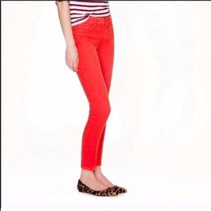 J. Crew Toothpick Ankle cropped Jeans Red sz 26